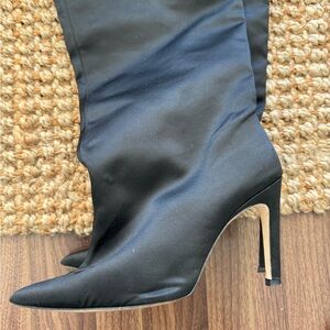 Good American Slouchy Boot~Black Satin